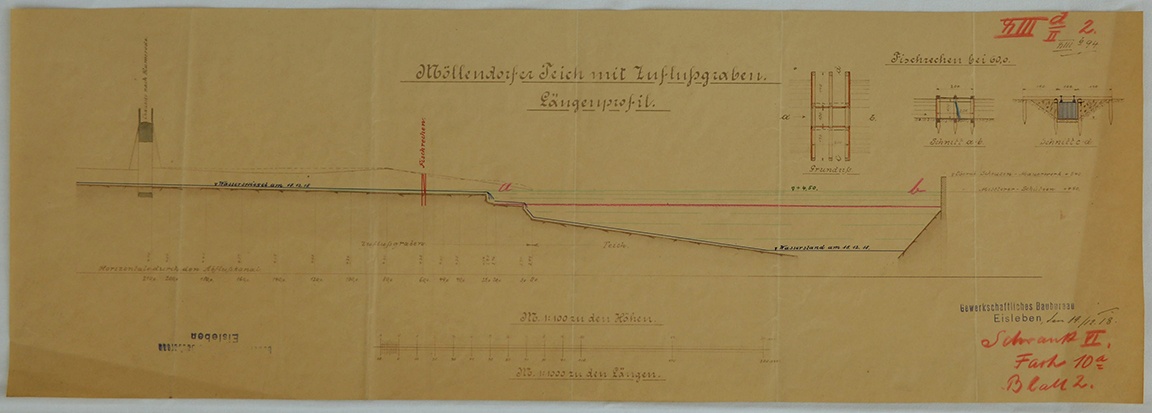 Möllendorfer Teich mit Zuflussgraben. (Mansfeld-Museum im Humboldt-Schloss CC BY-NC-SA)