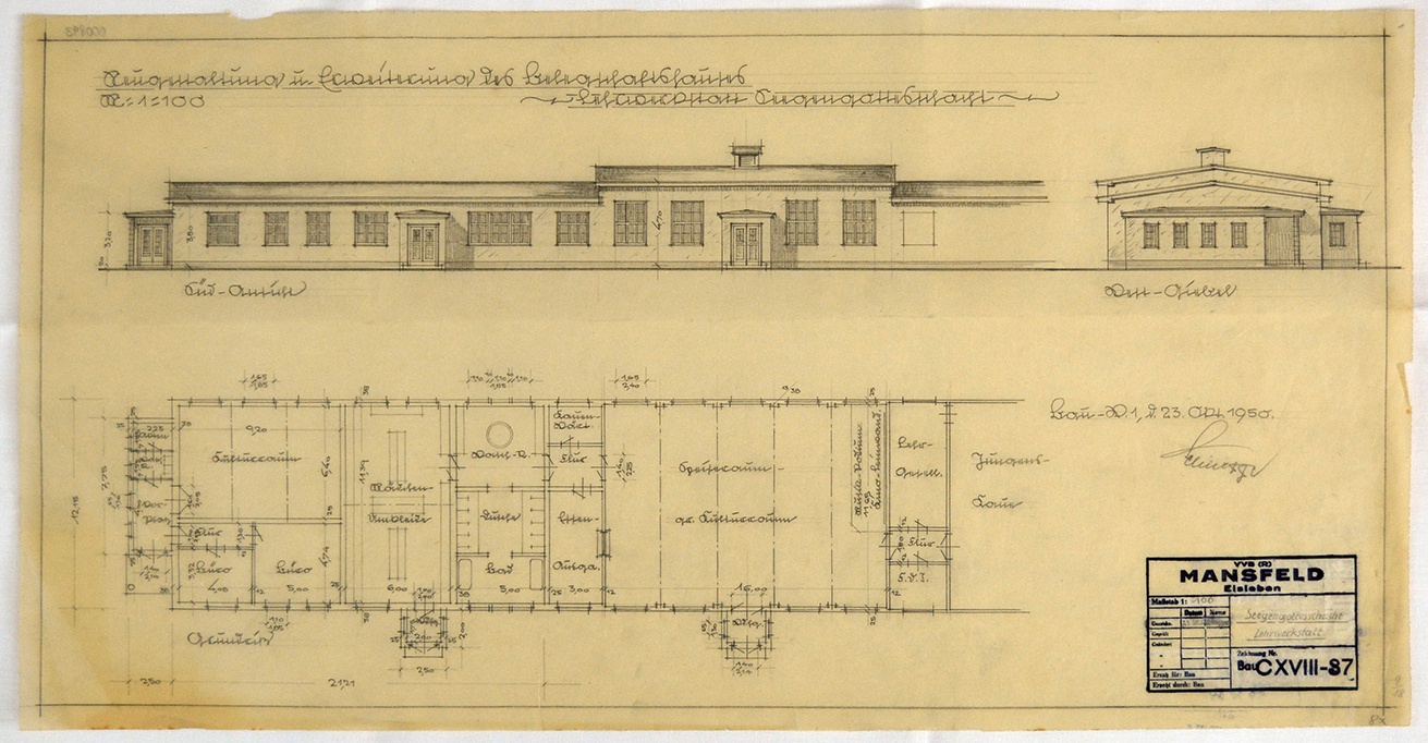 Umgestaltung und Erweiterung des Speiseraumes Lehrwerkstatt Segengott. Schacht (Mansfeld-Museum im Humboldt-Schloss CC BY-NC-SA)