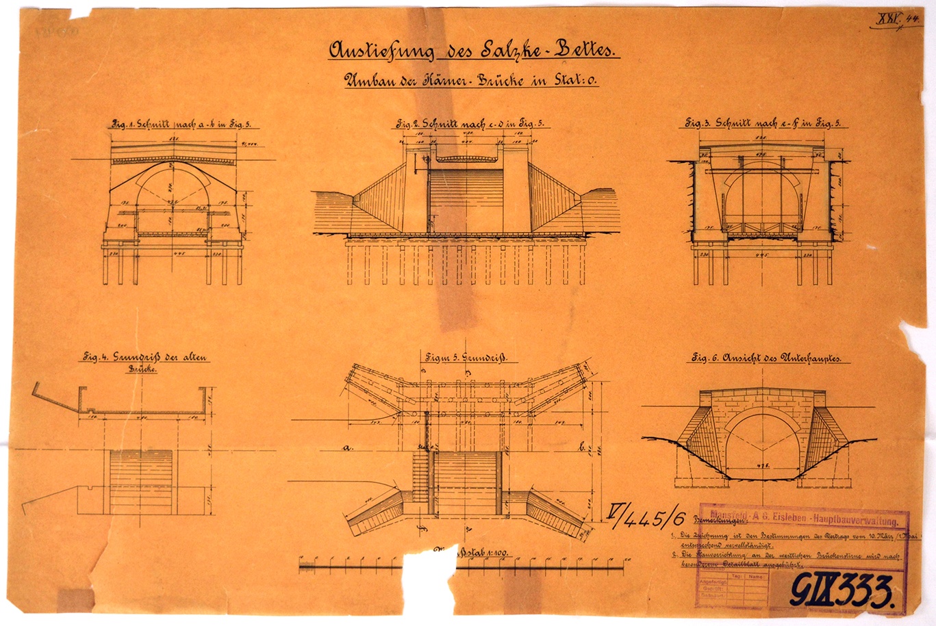 Austiefung des Salzke-Bettes. Umbau der Kärner-Brücke in Stat: 0 (Mansfeld-Museum im Humboldt-Schloss CC BY-NC-SA)