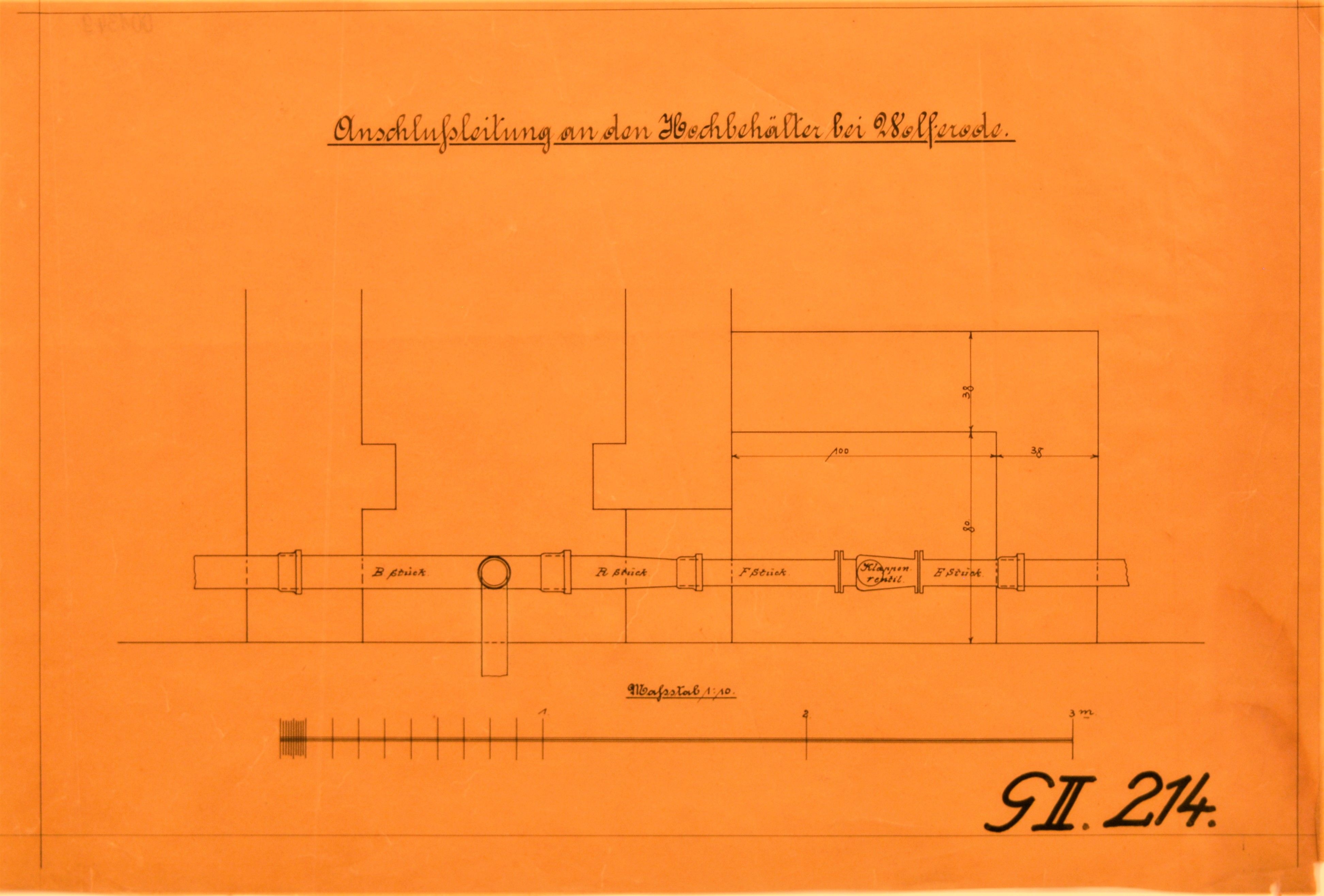 Anschlußleitung an den Hochbehälter bei Wolferode. (Mansfeld-Museum im Humboldt-Schloss CC BY-NC-SA)