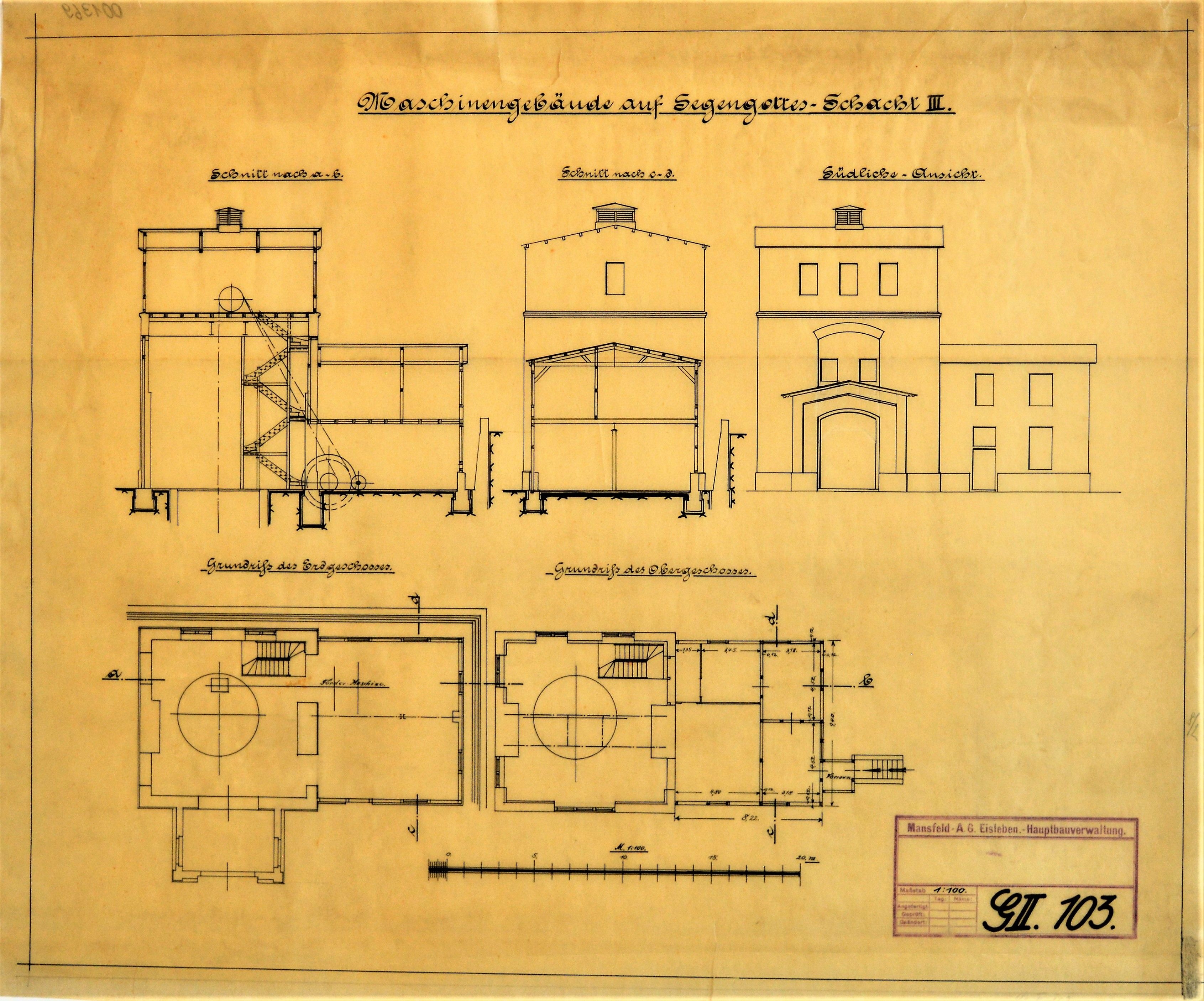 Maschinengebäude auf Segengottes-Schacht III (Mansfeld-Museum im Humboldt-Schloss CC BY-NC-SA)
