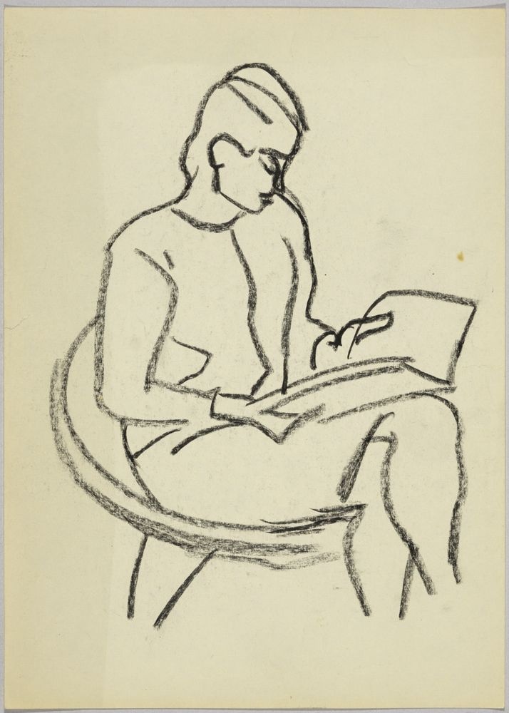 ohne Titel [Margarete - im Sessel lesend] (VG Bild-Kunst Bonn 2019 RR-F)