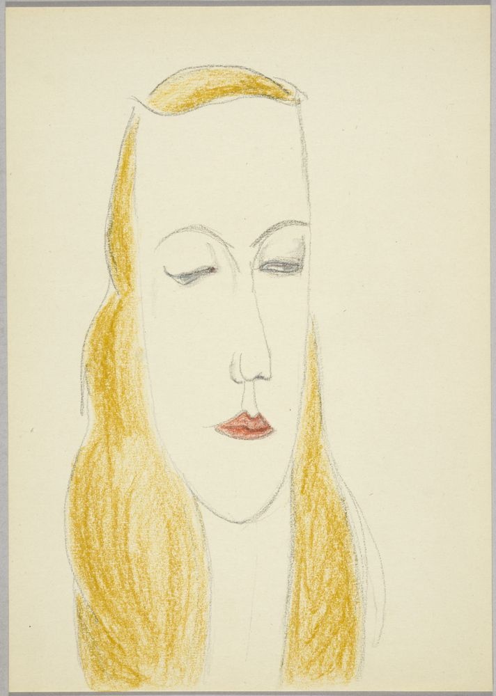 ohne Titel [Porträt einer jungen Frau mit gelbem Haar] (VG Bild-Kunst Bonn 2019 RR-F)