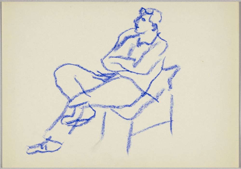 ohne Titel [Personenstudie - Mann auf Stuhl] (VG Bild-Kunst Bonn 2019 RR-F)