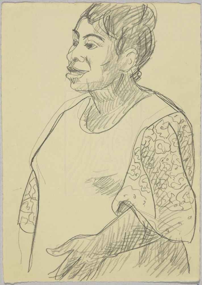 ohne Titel [Porträtstudie - Ältere Frau mit hochgesteckten Haaren] (VG Bild-Kunst Bonn 2019 RR-F)