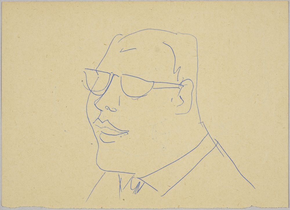 ohne Titel [Porträtstudie - Mann im Anzug mit Brille] (VG Bild-Kunst Bonn 2019 RR-F)