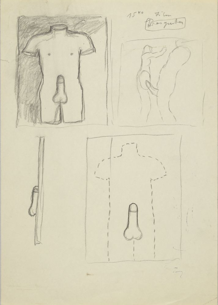 ohne Titel [Illustrative Studie - Attrappe eines Mannes mit Penis] (VG Bild-Kunst Bonn 2019 RR-F)