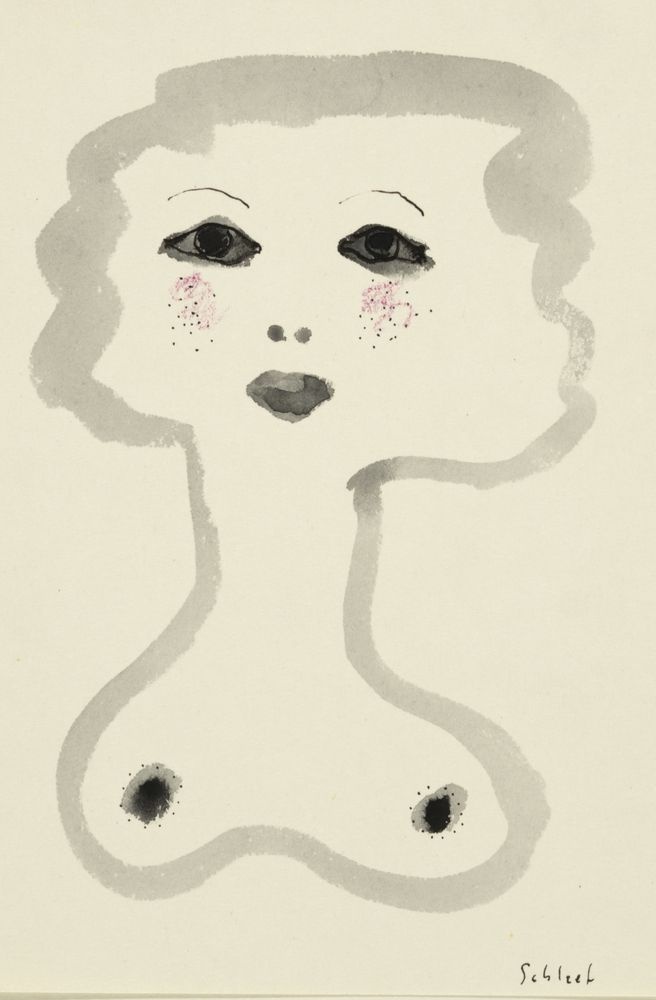 ohne Titel [Illustration - Weiblicher Kopf mit Brüsten] (VG Bild-Kunst Bonn 2019 RR-F)