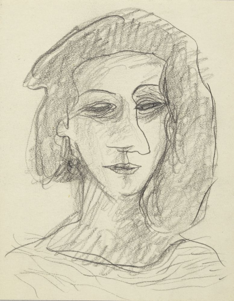 ohne Titel [Illustration - Porträt einer Frau] (VG Bild-Kunst Bonn 2019 RR-F)