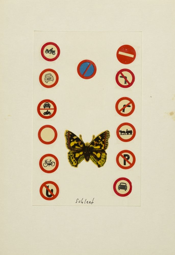 ohne Titel [Illustration - Schmetterling zwischen Verbotsschildern] (VG Bild-Kunst Bonn 2019 RR-F)