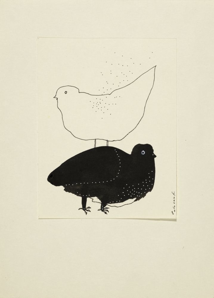 ohne Titel [Illustration - Schwarze Taube, weiße Taube] (VG Bild-Kunst Bonn 2019 RR-F)