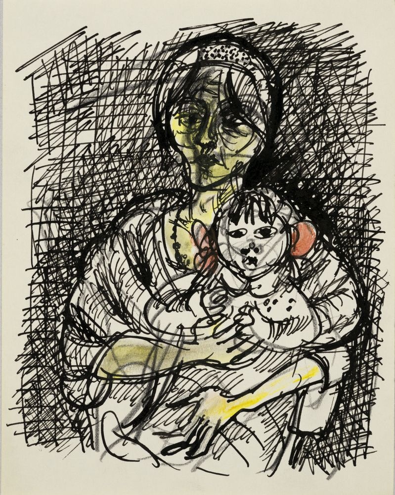 ohne Titel [Pragstudie - Mutter mit Kind in Loge] (VG Bild-Kunst Bonn 2019 RR-F)