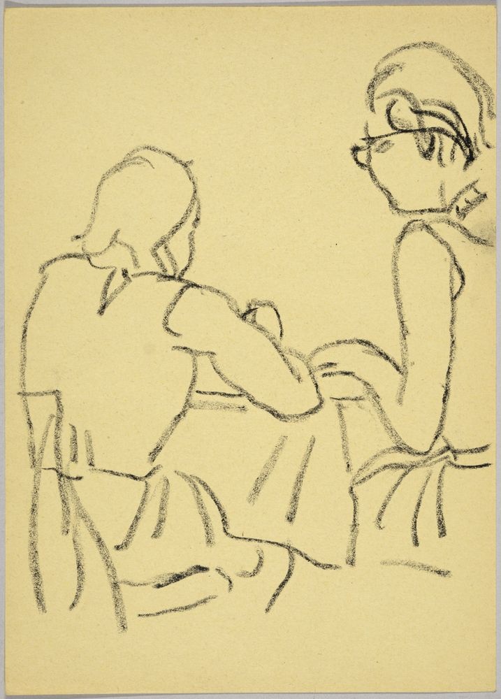 ohne Titel [Kneipenstudie - Tisch mit zwei Frauen] (VG Bild-Kunst Bonn 2019 RR-F)