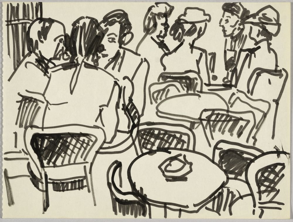 ohne Titel [Kneipenstudie - Im Café] (VG Bild-Kunst Bonn 2019 RR-F)
