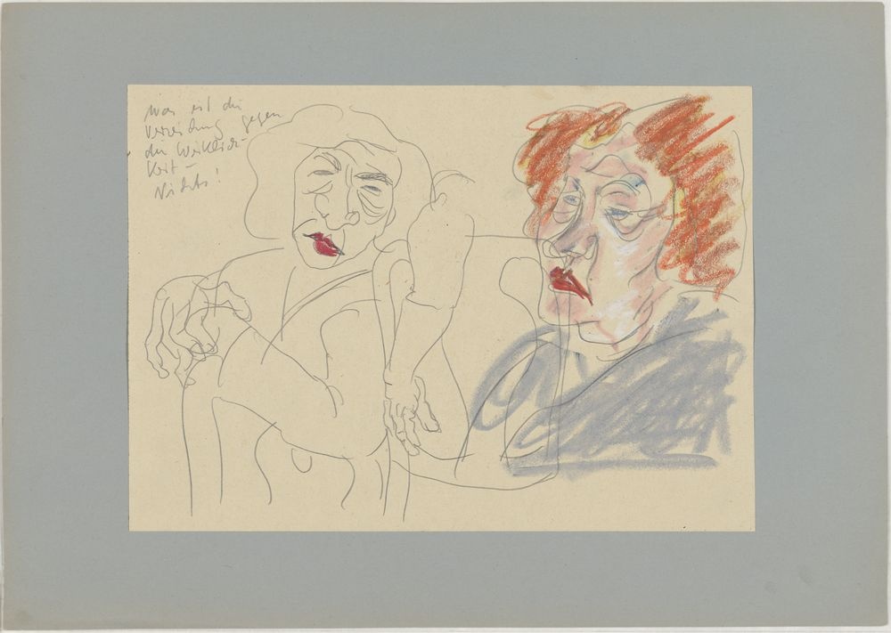 ohne Titel [Kneipenstudie - Frau mit roten Lippen] (VG Bild-Kunst Bonn 2019 RR-F)