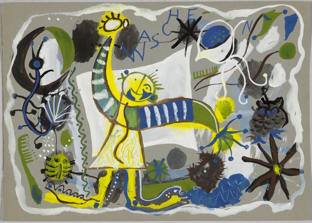 ohne Titel [Abstrakte Komposition - "Waschen" nach Miró und Léger] (VG Bild-Kunst Bonn 2019 RR-F)