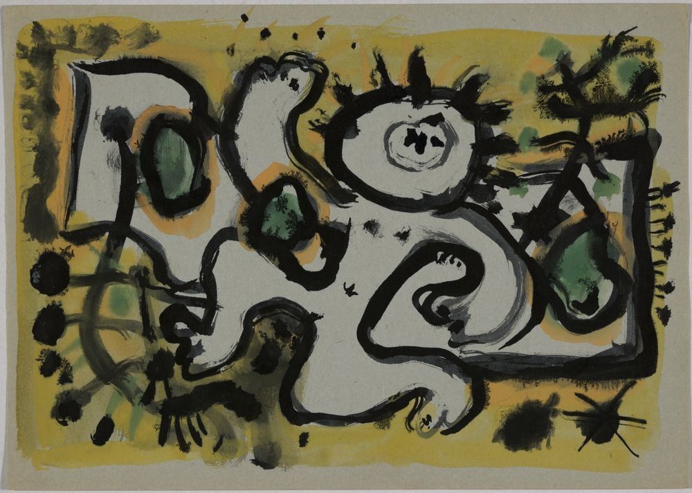 ohne Titel [Illustration zu Catull - nach Miró und Léger] (?) (VG Bild-Kunst Bonn 2019 RR-F)