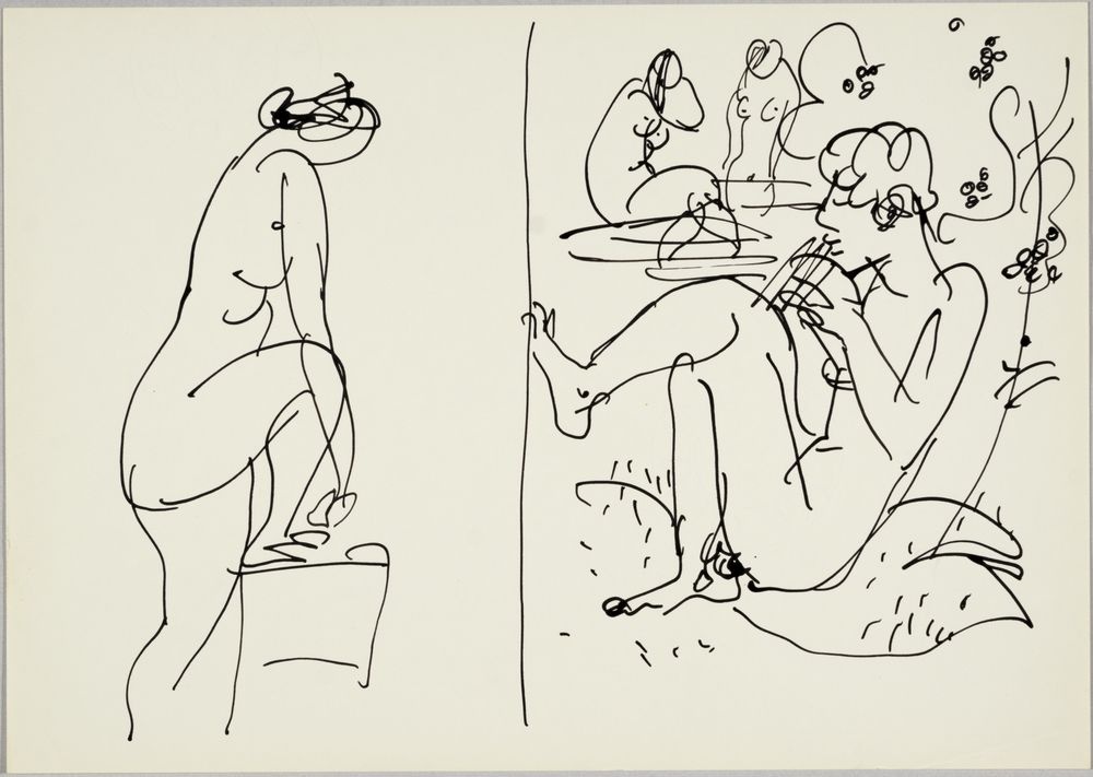 ohne Titel [Illustration mit Bezug auf "Daphnis und Chloe" von Longos] (VG Bild-Kunst Bonn 2019 RR-F)