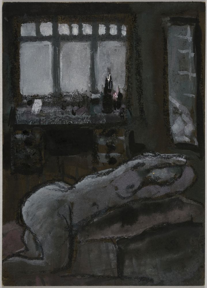 ohne Titel [Nackte Frau vor Fenster mit Schreibtisch] (VG Bild-Kunst Bonn 2019 RR-F)