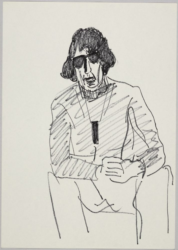 ohne Titel [Porträtstudie - Mann mit Brustbeutel] (VG Bild-Kunst Bonn 2019 RR-F)