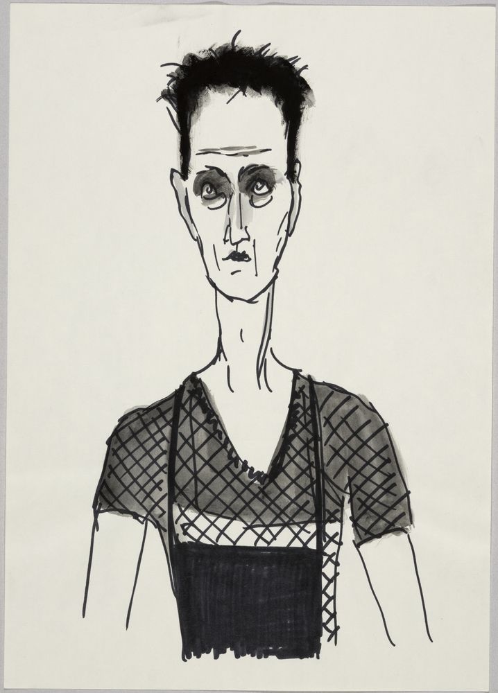 ohne Titel [Porträtstudie - Frau mit Umhängeschürze] (VG Bild-Kunst Bonn 2019 RR-F)