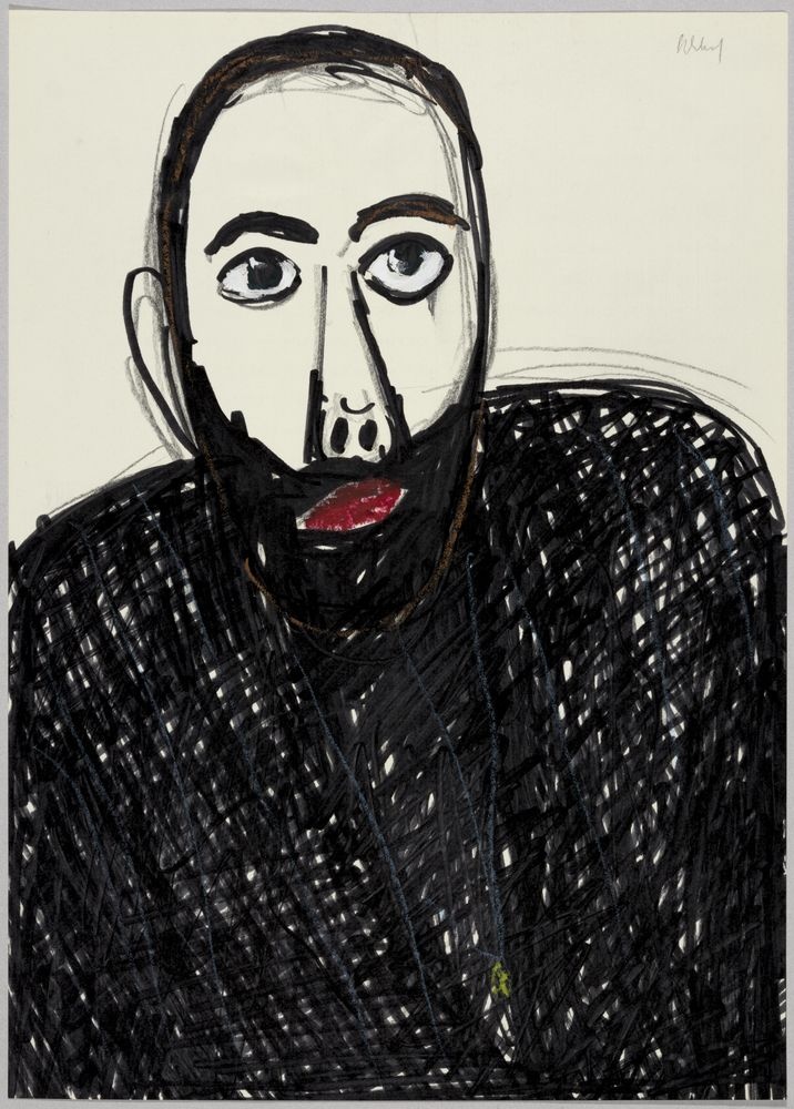 ohne Titel [Porträtstudie - Mann mit Vollbart] (VG Bild-Kunst Bonn 2019 RR-F)