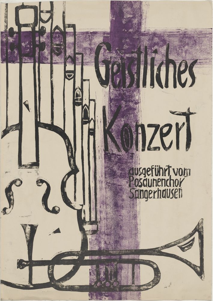 ohne Titel [Plakatentwurf für "Geistliches Konzert"] (VG Bild-Kunst Bonn 2019 RR-F)