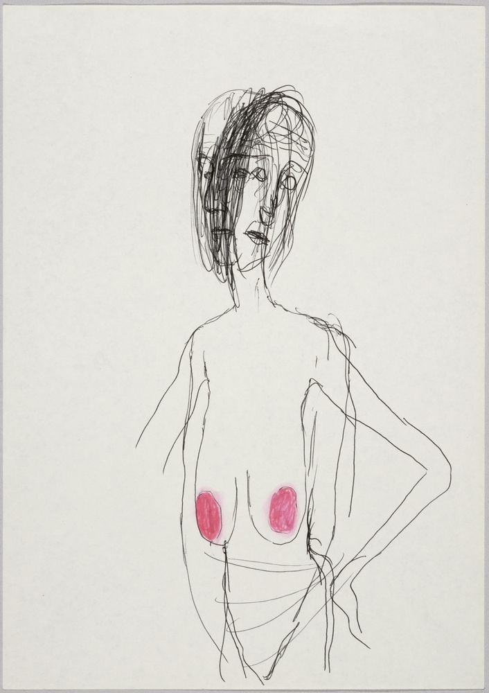 ohne Titel [Illustrative Studie - Barbusige Frau] (VG Bild-Kunst Bonn 2019 RR-F)