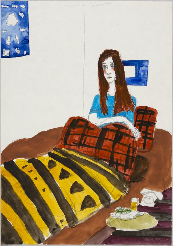 ohne Titel [Frau im Bett neben Telefon] (VG Bild-Kunst Bonn 2019 RR-F)