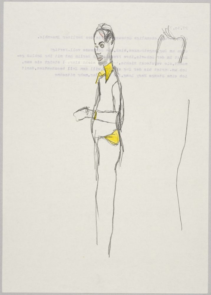 ohne Titel [Porträtstudie - Mann im gelben Hemd] (VG Bild-Kunst Bonn 2019 RR-F)