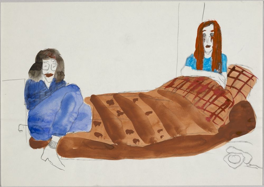 ohne Titel [Frau im Bett neben Telefon, mit Mann] (VG Bild-Kunst Bonn 2019 RR-F)