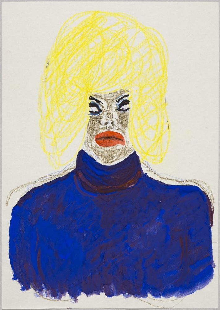 ohne Titel [Porträtstudie - Frau mit blonder Mähne] (VG Bild-Kunst Bonn 2019 RR-F)