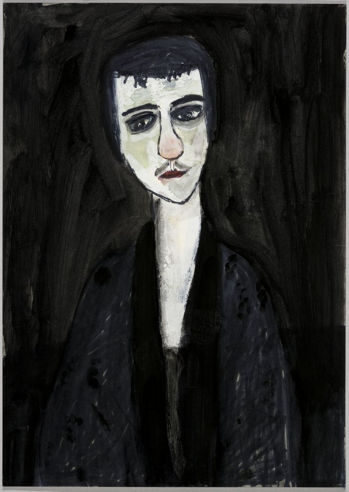 ohne Titel [Porträt eines jungen Mannes mit Oberlippenbart] (VG Bild-Kunst Bonn 2019 RR-F)