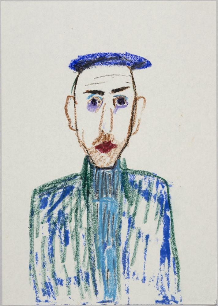 ohne Titel [Porträtstudie - Mann mit Baskenmütze] (VG Bild-Kunst Bonn 2019 RR-F)