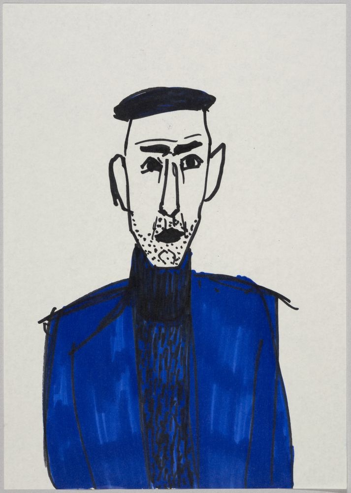 ohne Titel [Porträtstudie - Mann mit Baskenmütze] (VG Bild-Kunst Bonn 2019 RR-F)