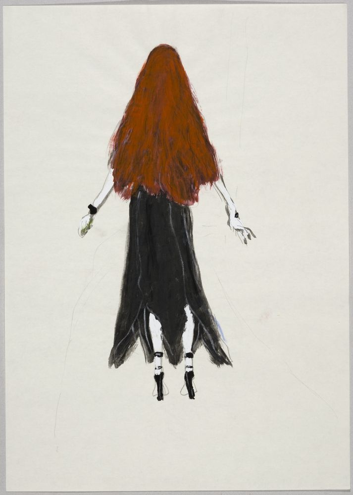 ohne Titel [Frau mit rotem Haar auf Treppe] (VG Bild-Kunst Bonn 2019 RR-F)
