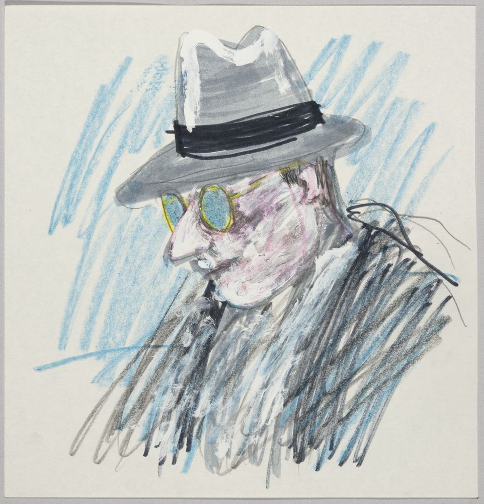 ohne Titel [Porträtstudie - Mann mit Hut und Brille, 5] (VG Bild-Kunst Bonn 2019 RR-F)