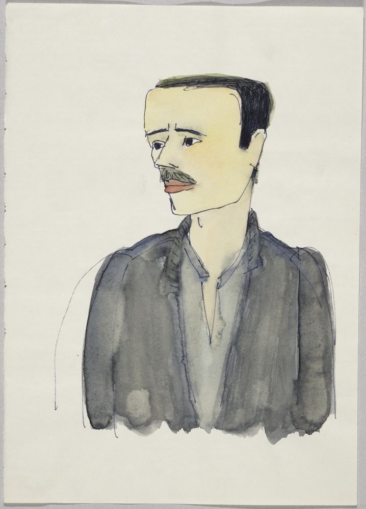 ohne Titel [Porträtstudie - Mann mit Oberlippenbart] (VG Bild-Kunst Bonn 2019 RR-F)