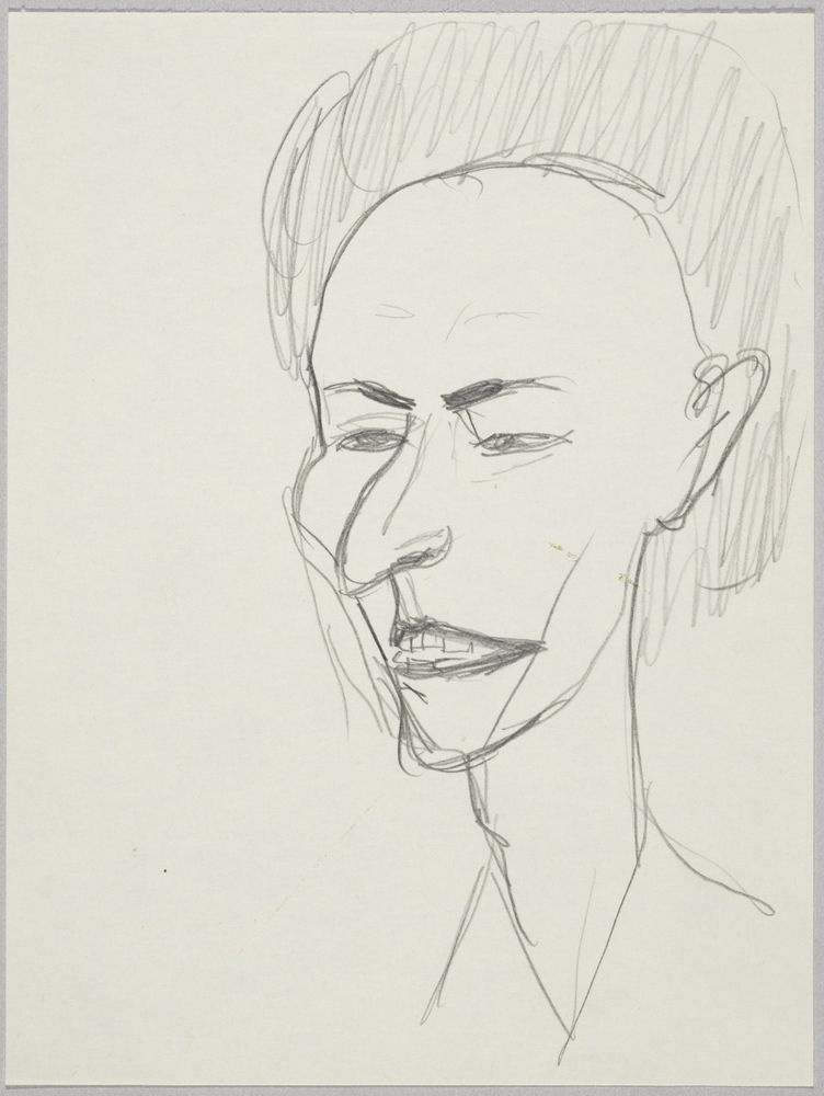 ohne Titel [Porträtstudie - Frau mit hoher Stirn] (VG Bild-Kunst Bonn 2019 RR-F)