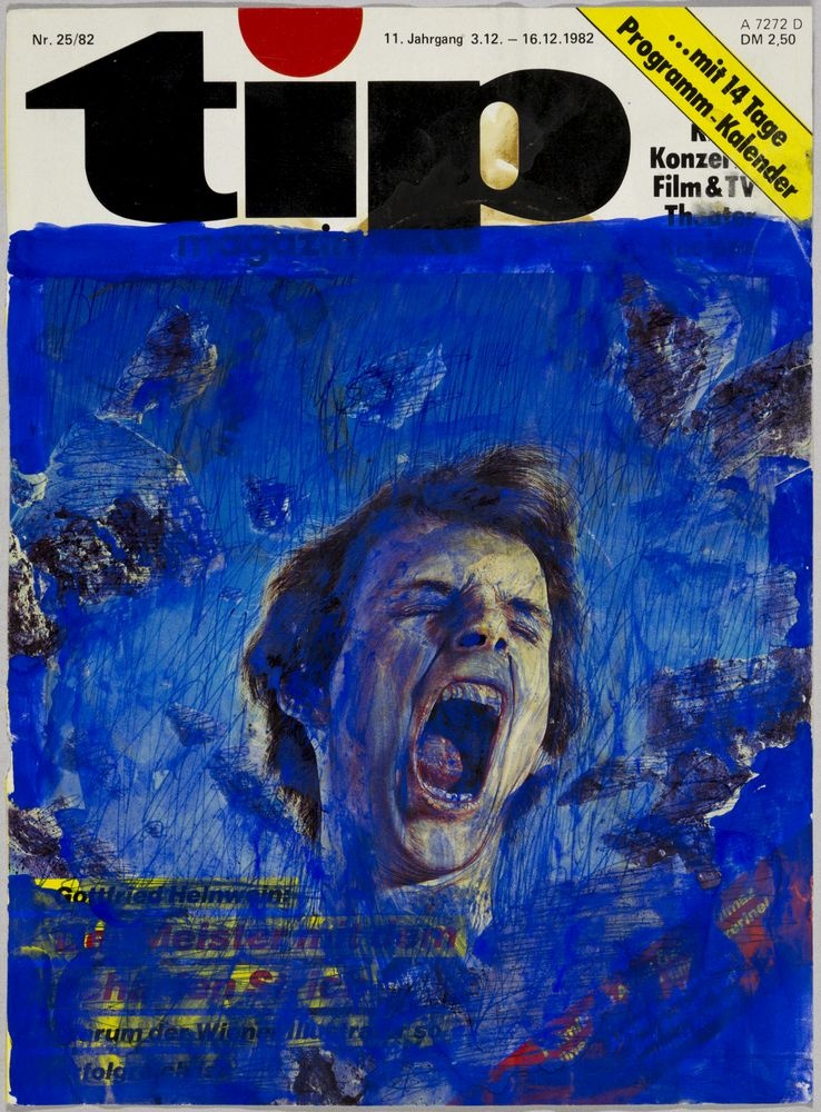 ohne Titel [Übermalung - Titelseite Tip-Magazin, 12/1982] (VG Bild-Kunst Bonn 2019 RR-F)