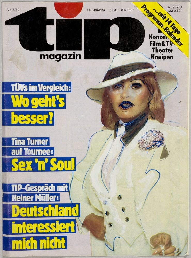ohne Titel [Übermalung - Titelseite Tip-Magazin, 07/1982] (VG Bild-Kunst Bonn 2019 RR-F)