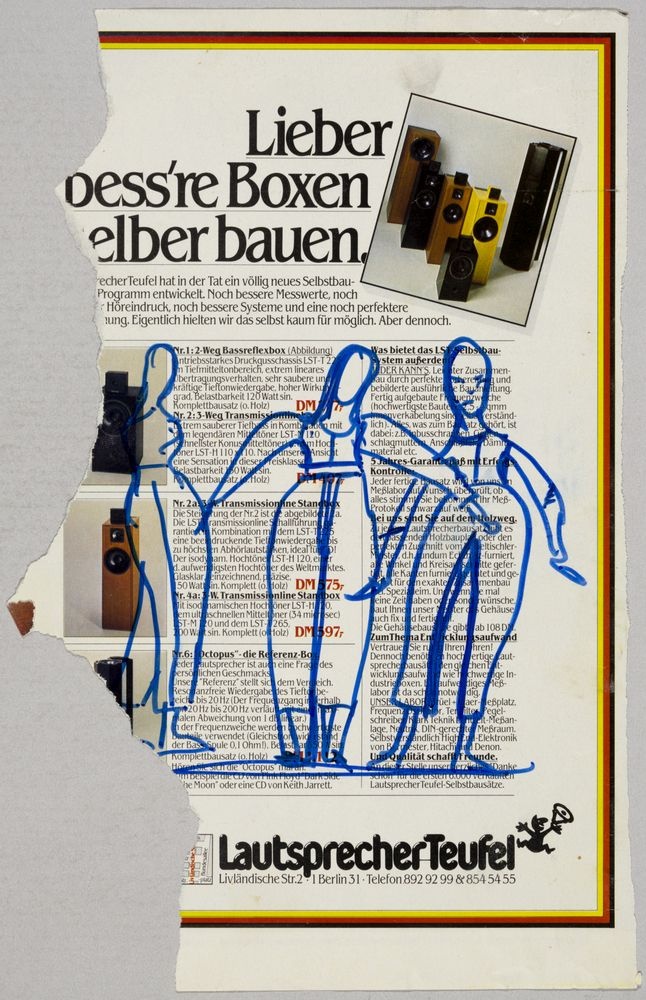 ohne Titel [Figurenstudie - auf Werbeblatt] (VG Bild-Kunst Bonn 2019 RR-F)
