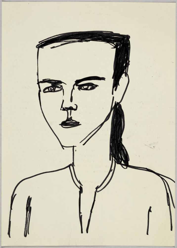 ohne Titel [Porträtstudie - Frau in weißer Bluse] (VG Bild-Kunst Bonn 2019 RR-F)