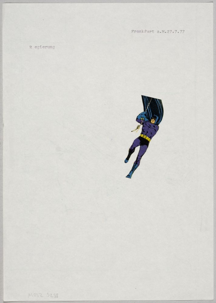 ohne Titel [Collage - Batman auf Briefentwurf] (VG Bild-Kunst Bonn 2019 RR-F)