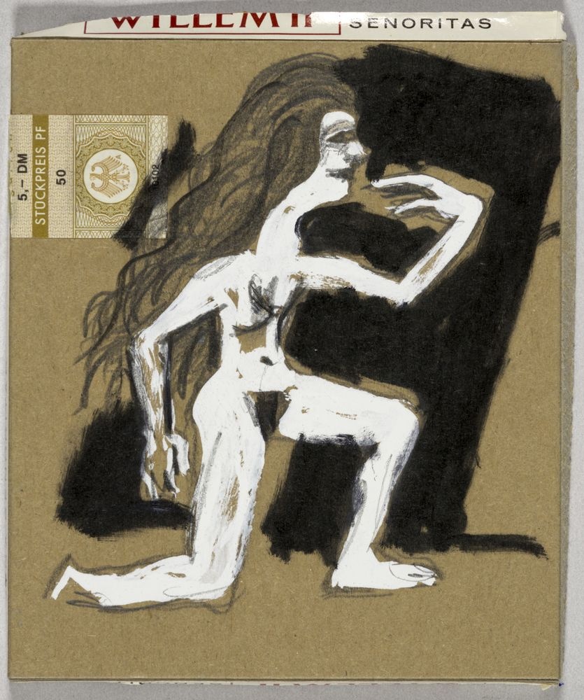 ohne Titel [Figurenstudie - auf Zigarrenschachtel] (VG Bild-Kunst Bonn 2019 RR-F)