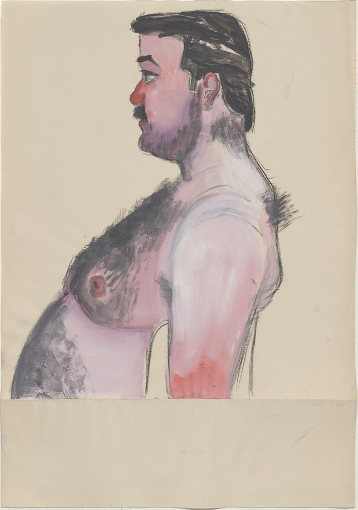 ohne Titel [Porträt - Beleibter Mann, Studie] (VG Bild-Kunst Bonn 2019 RR-F)