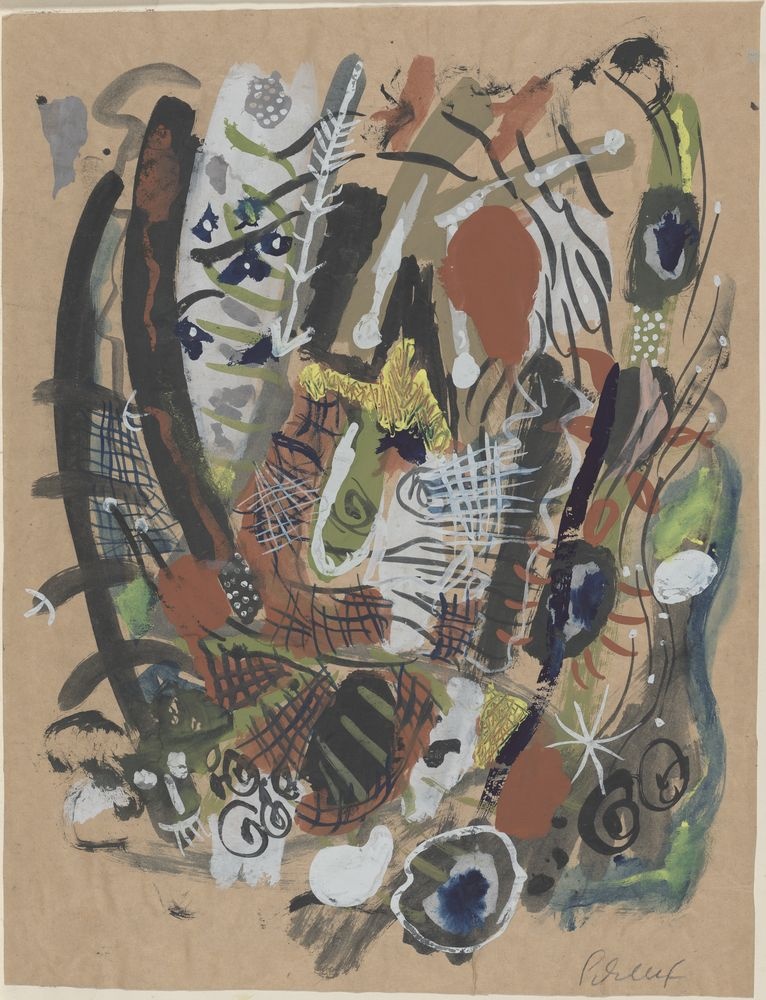 ohne Titel [Abstrakte Komposition - Nach Miró und Léger] (VG Bild-Kunst Bonn 2019 RR-F)
