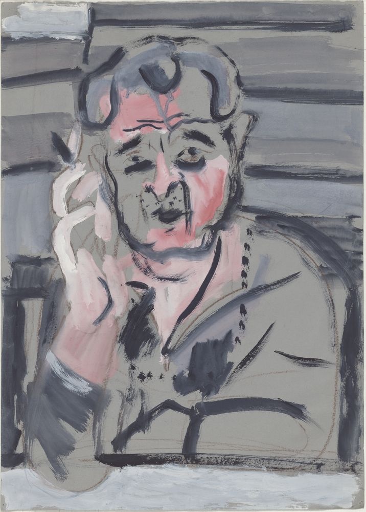 ohne Titel [Porträt eines Mannes, rauchend] (VG Bild-Kunst Bonn 2019 RR-F)