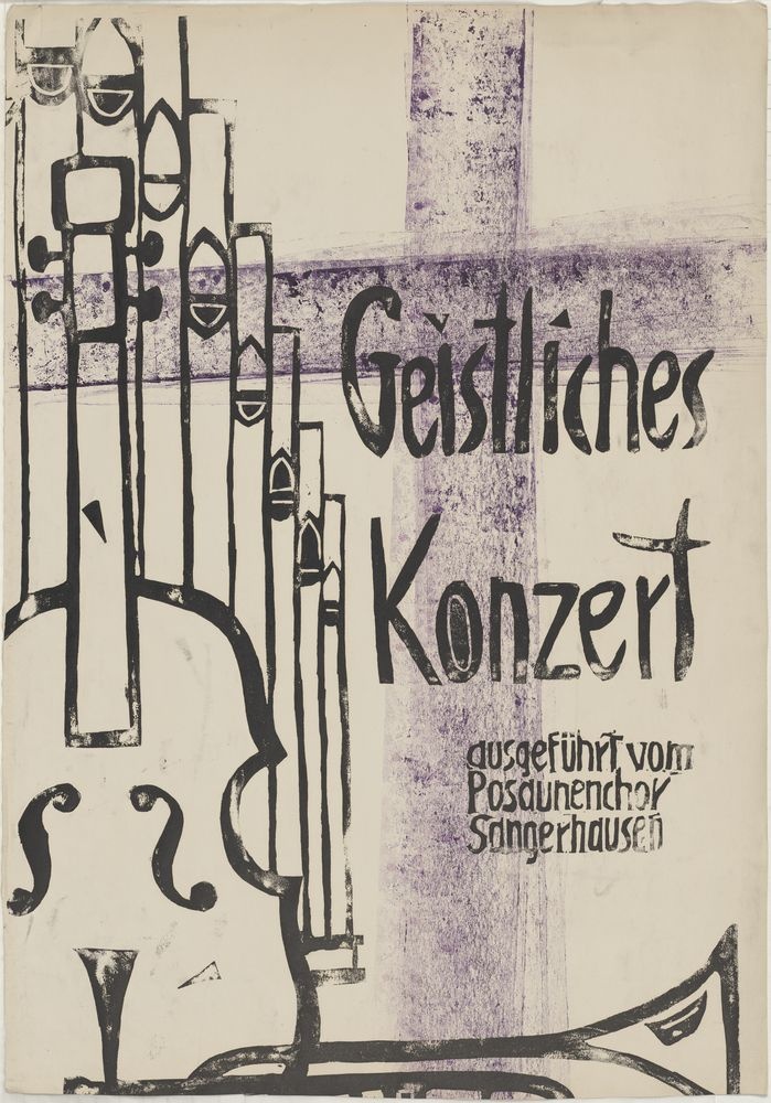 ohne Titel [Plakatentwurf für "Geistliches Konzert"] (VG Bild-Kunst Bonn 2019 RR-F)