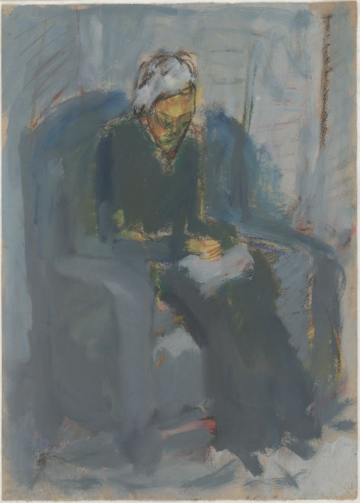 ohne Titel [Porträt - Lesenden Person im Sessel] (VG Bild-Kunst Bonn 2019 RR-F)